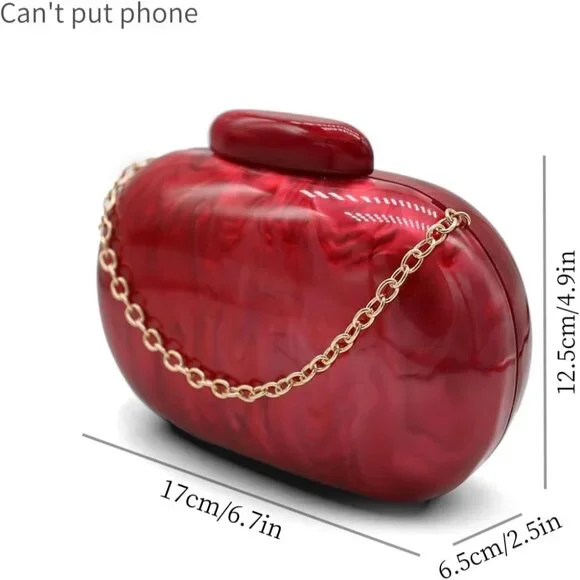 Elegant Glitter Marble Purse - Waterproof Acrylic Clutch for Special Occasions - Picture 4 of 6